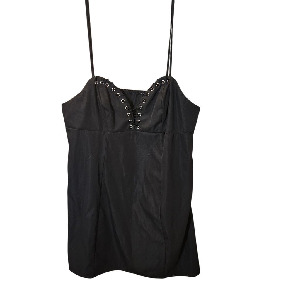 Lace Up Little Black Dress 2XL